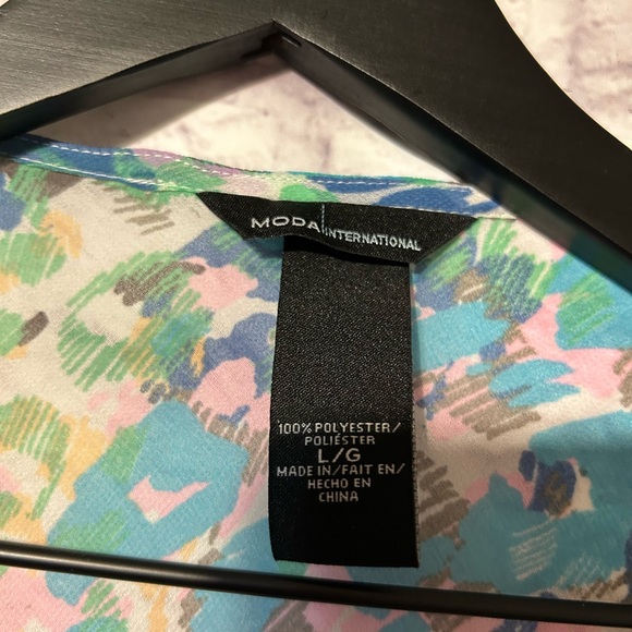 Moda International Abstract Print Coverup Beach Dress Size Large - Picture 5 of 7